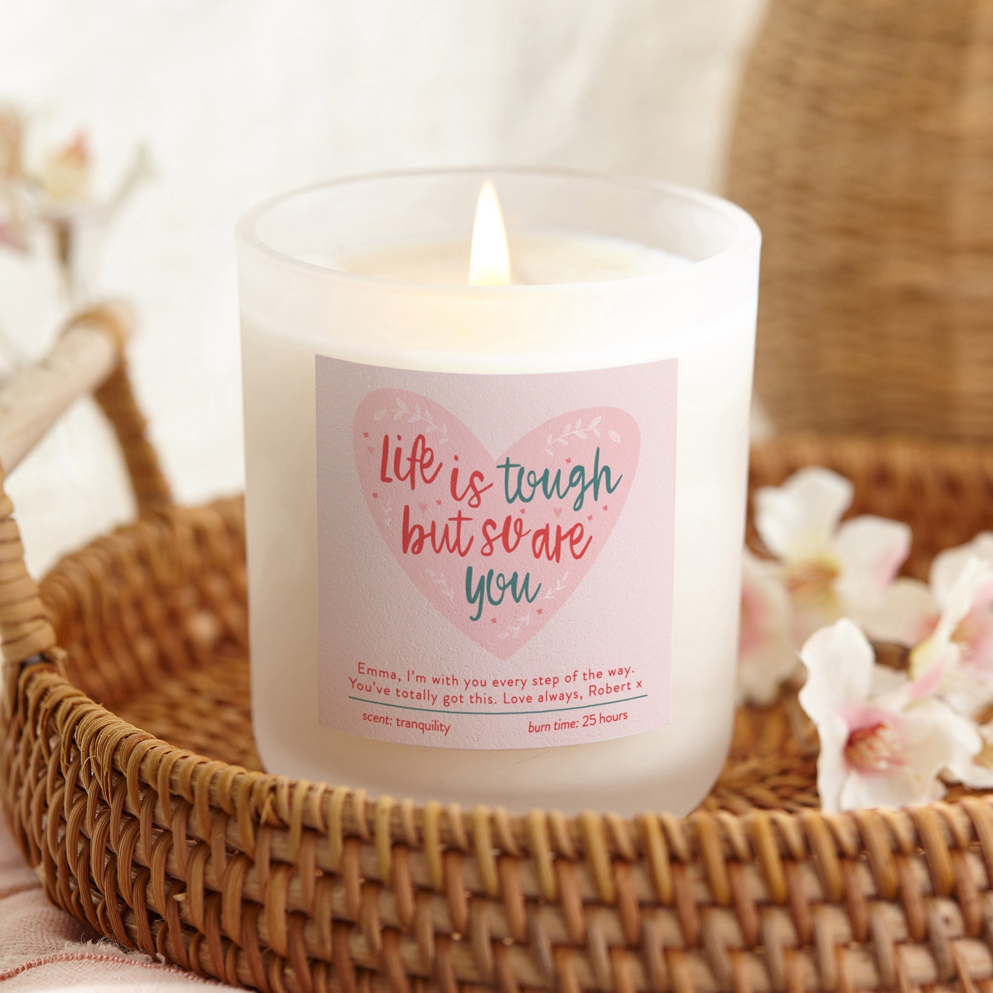 Supportive Gift Life Is Tough So Are You Heart Candle in Luxury Gift-Ready Packaging