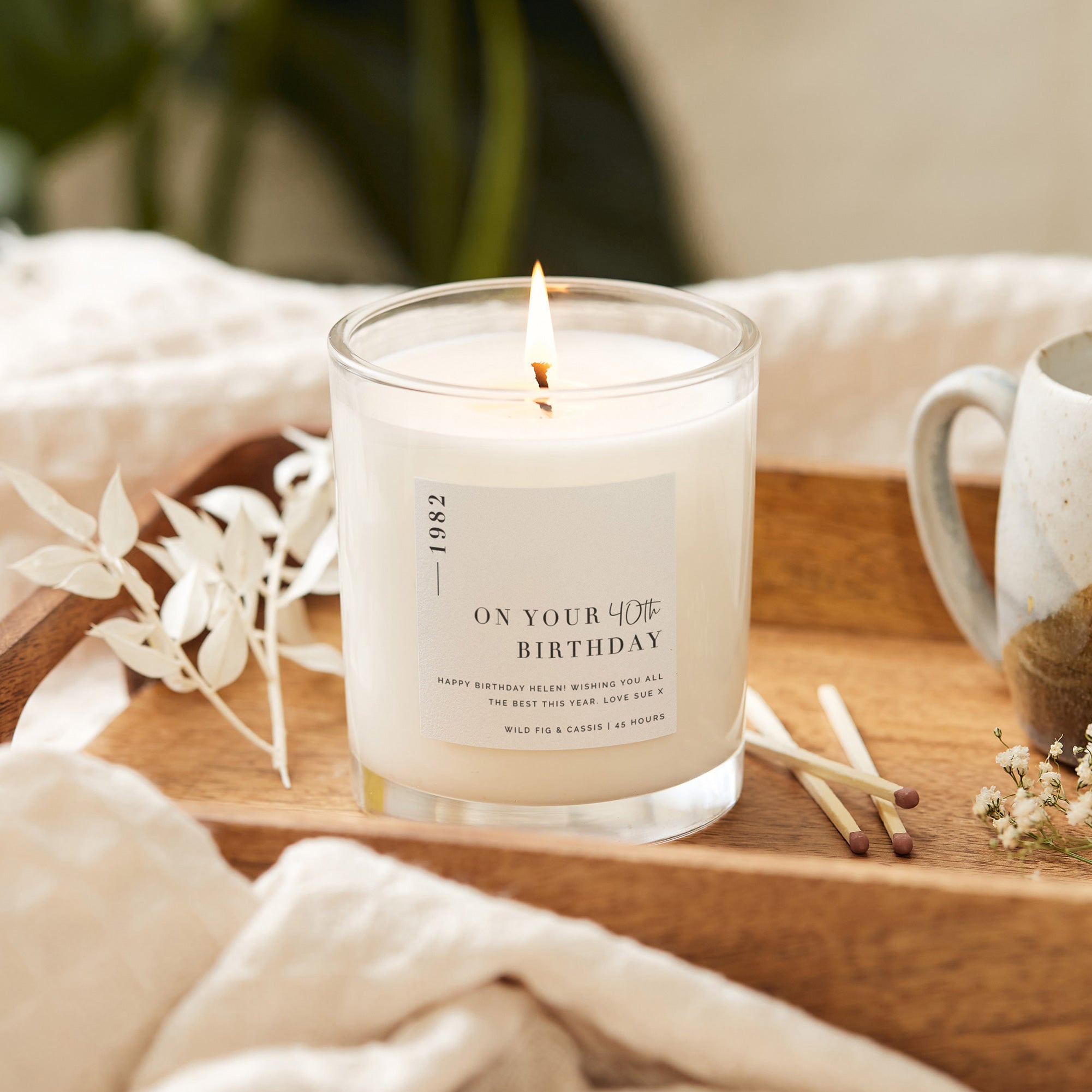 Milestone Birthday Gift Luxury Soy Wax Candle in Elegant Gift Box, Ready to Present