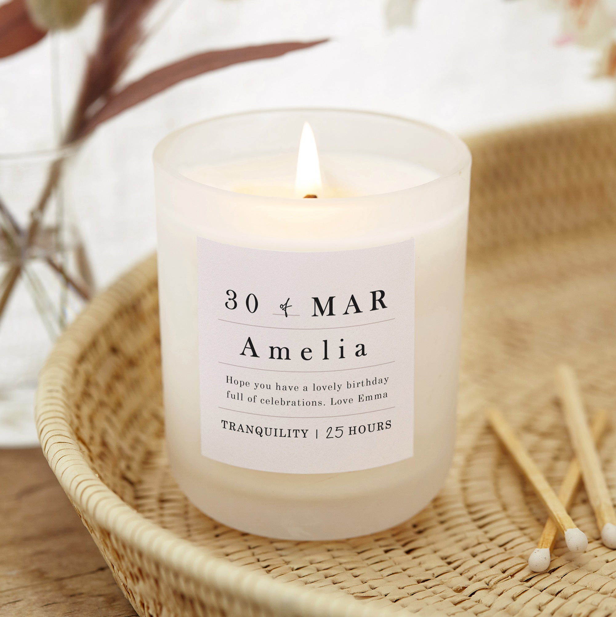 Birthday Gift Candle for Her - Minimalist Modern Soy Wax Candle in Luxury Box