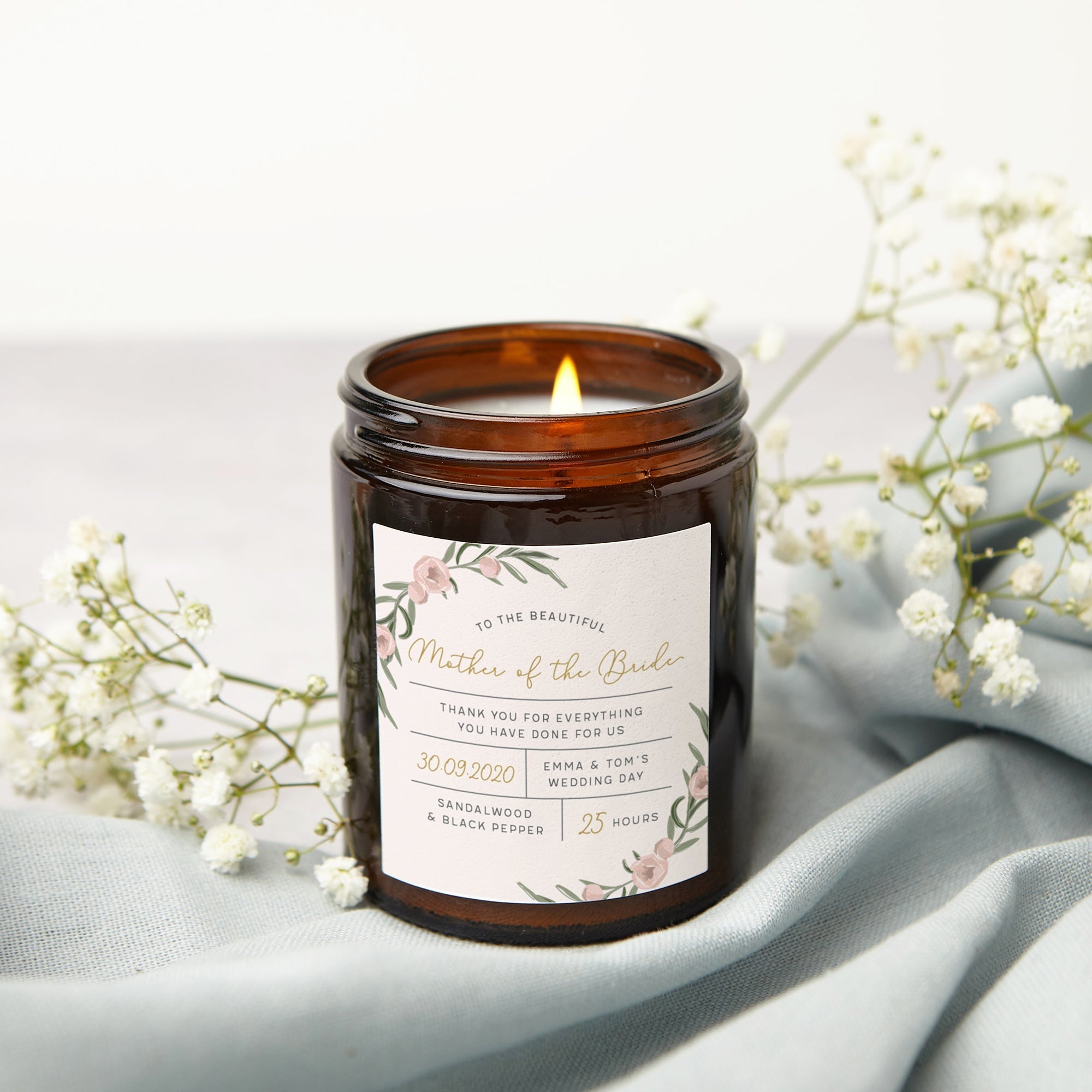 Mother of the Bride Candle Gift – Beautiful Thank You Gift for Mum in Luxury Packaging