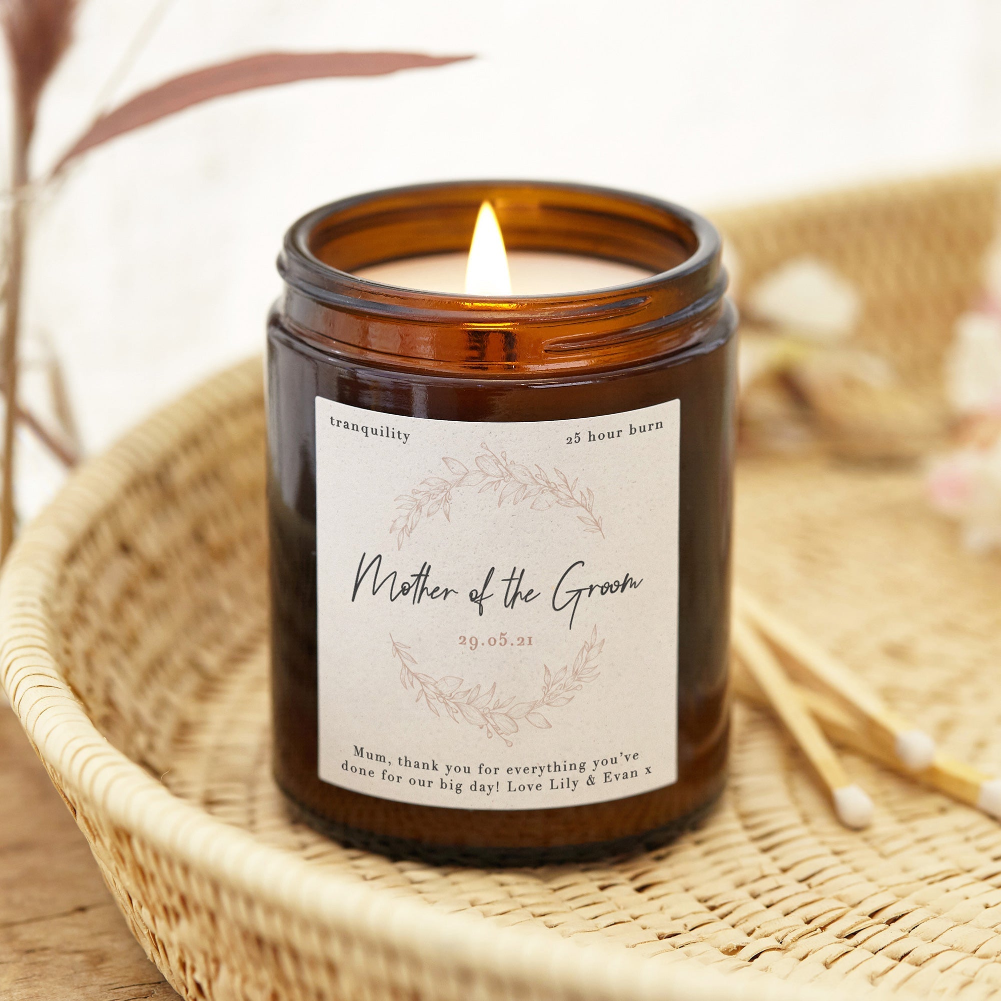 Mother of the Groom Gift Scented Candle - Wedding, Thank You, Engagement Gift in Luxury Box