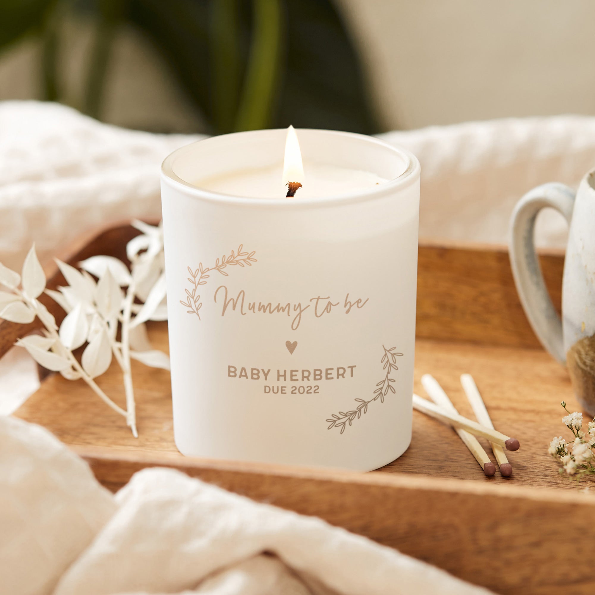 Baby Shower & Mother's Day Gift Mummy To Be Glow Through Candle in Luxury Gift Box