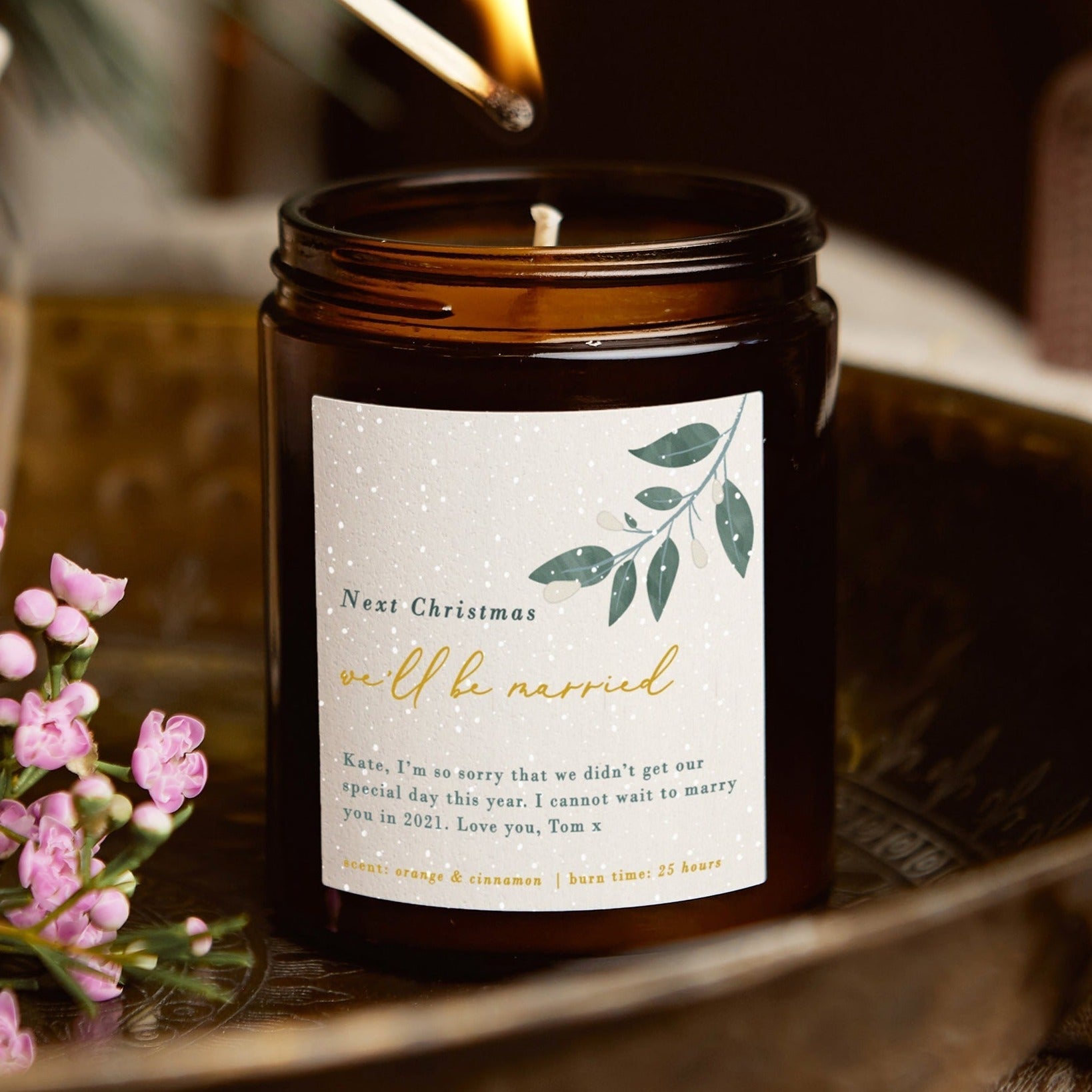 Engagement Gift Next Christmas We'll Be Married Candle in Luxury Gift-Ready Packaging