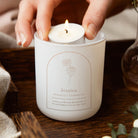 Birthday Gift for Her - Engraved Birth Flower Arch Tea Light Holder in Luxury Box