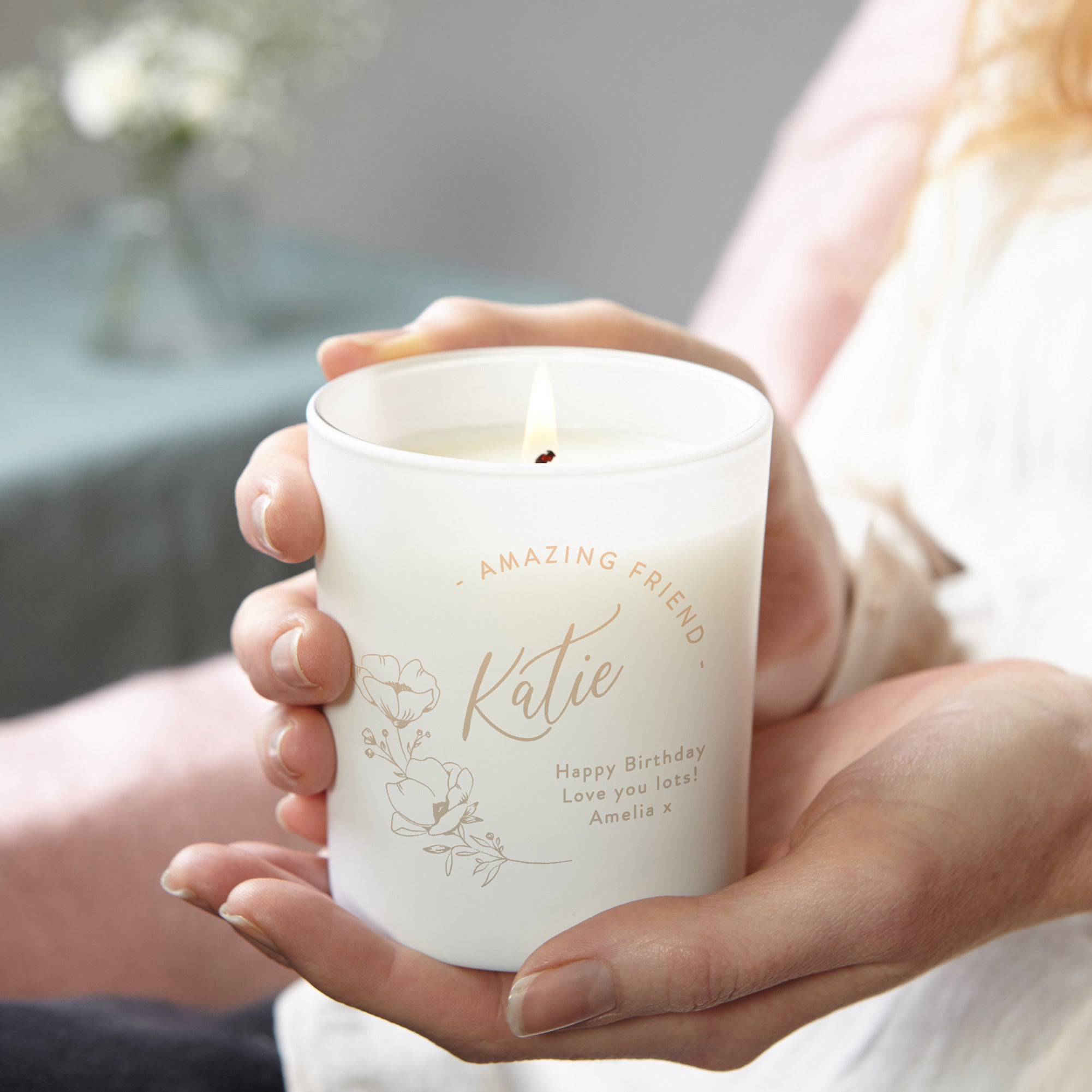 Birthday Gift for Her - Personalised Soy Wax Candle in Luxury Gift-Ready Packaging