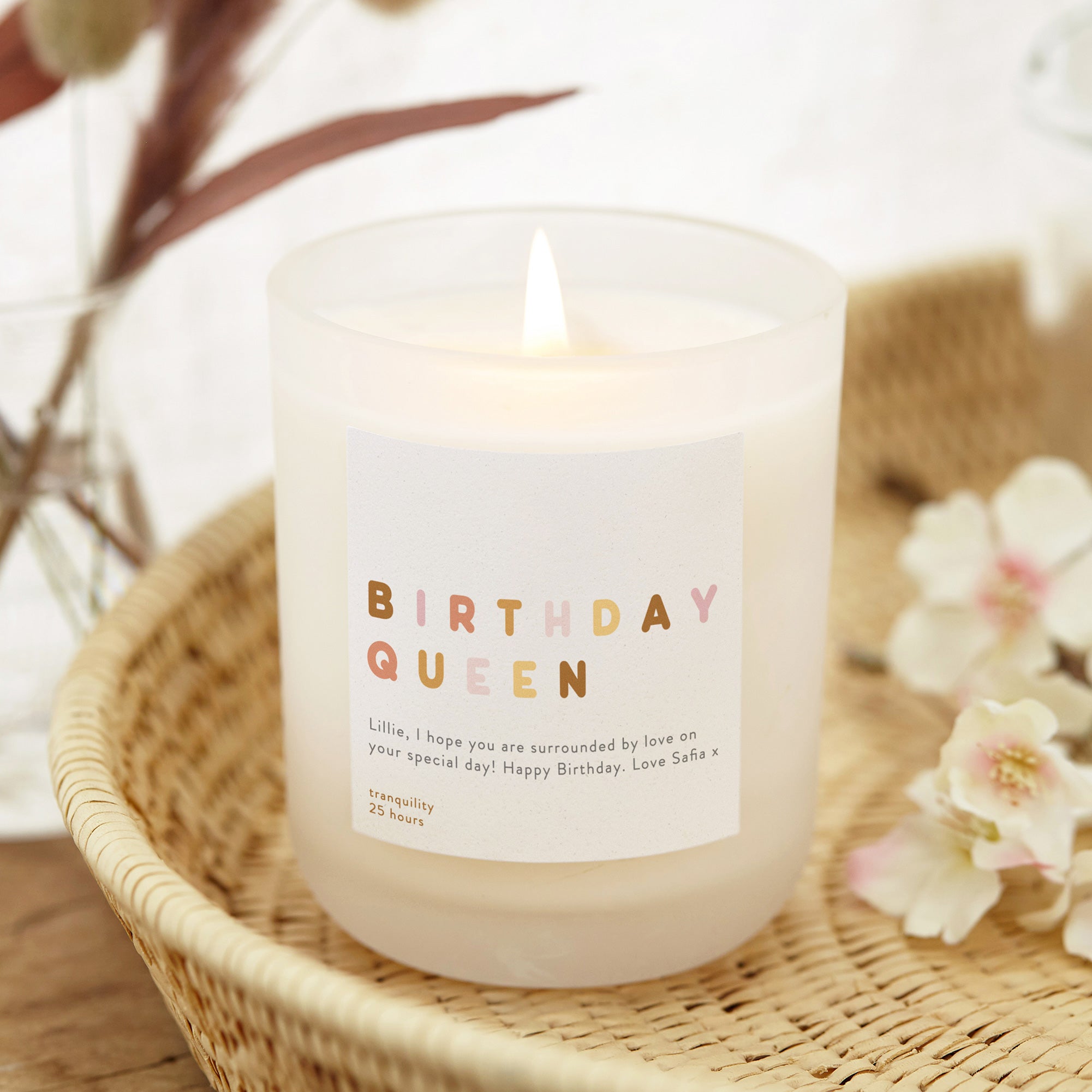 Birthday Gift Birthday Queen Neutrals Soy Wax Candle in Luxury Packaging Ready to Gift
