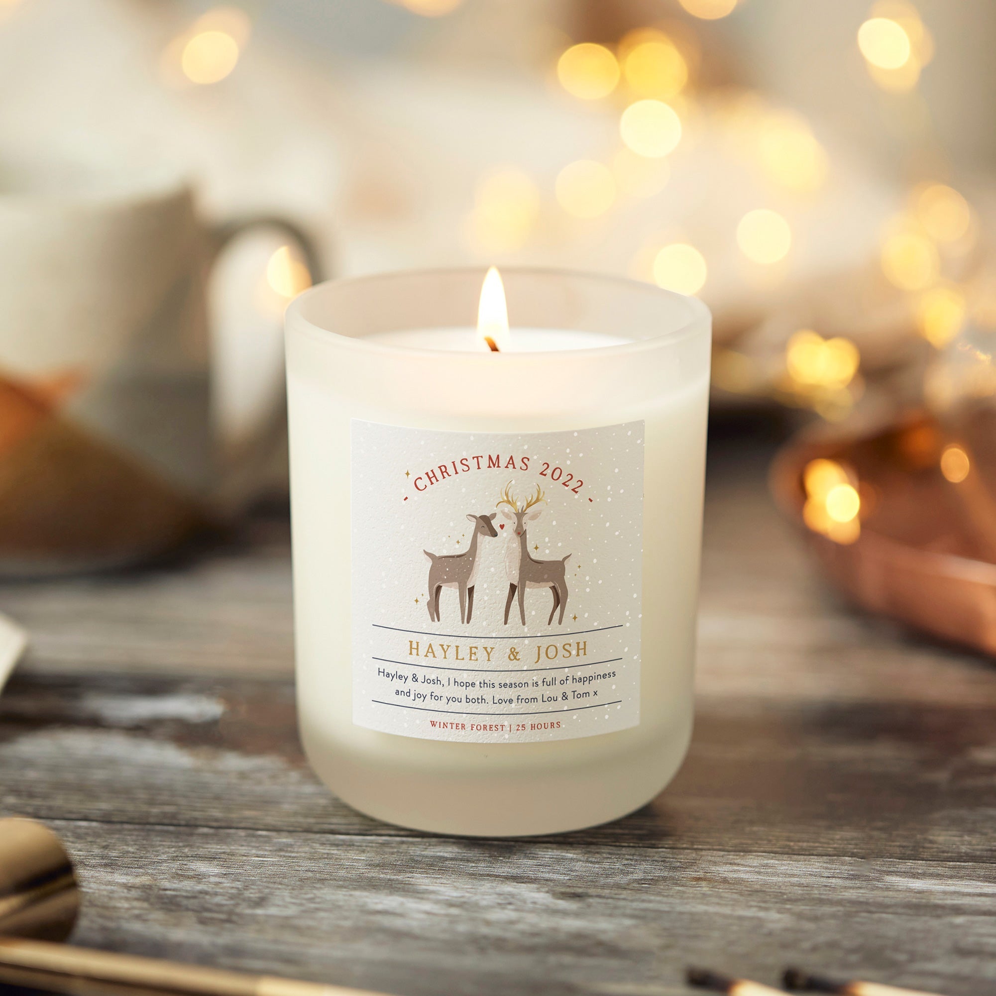 Christmas Gift for Couples Reindeer Candle Scented in Luxury Gift-Ready Packaging