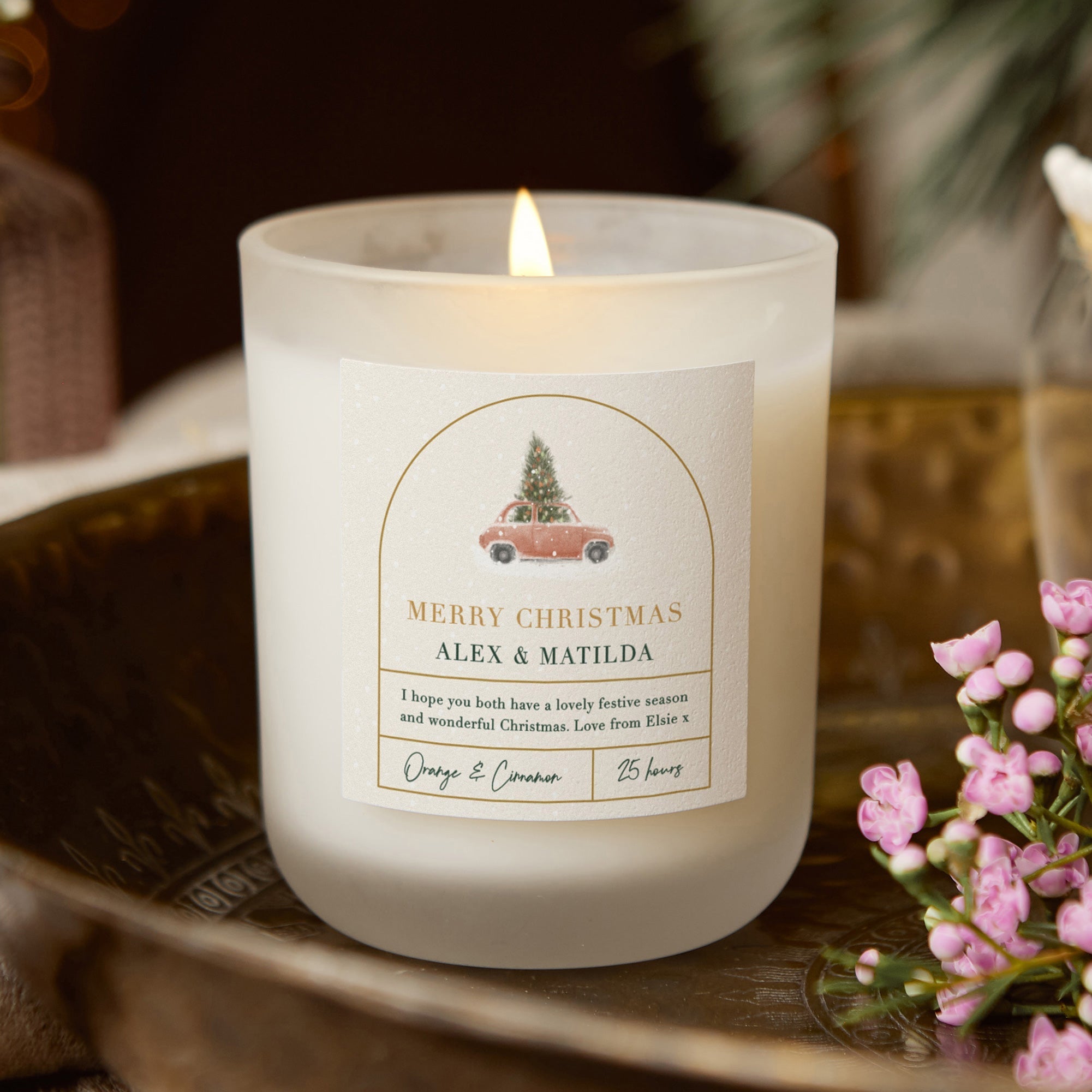 Christmas Gift for Couples - Scented Candle with Christmas Tree Car Design in Luxury Box