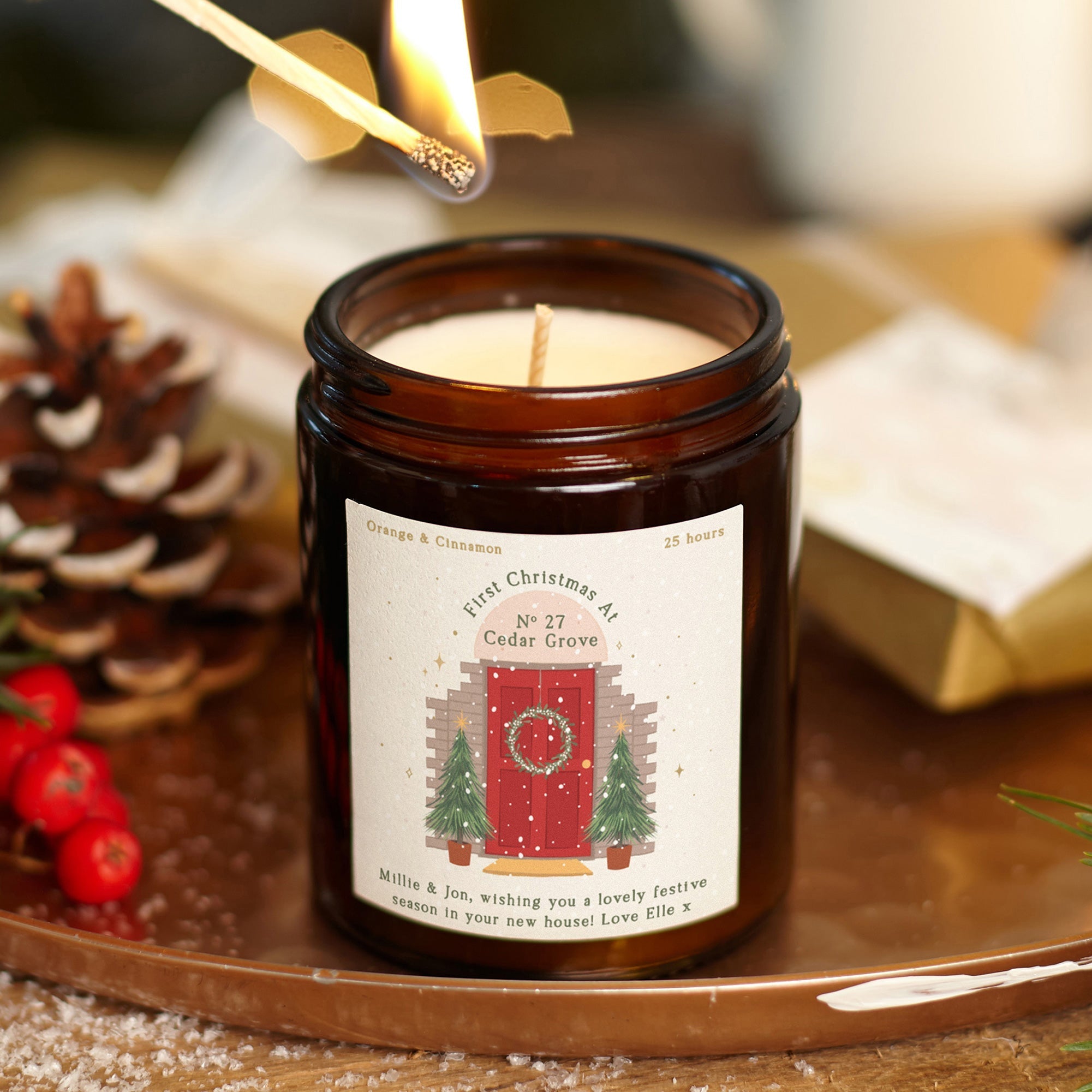 First Christmas In New Home Candle – Personalised Luxury Gift-Ready Packaging, Ideal Gift