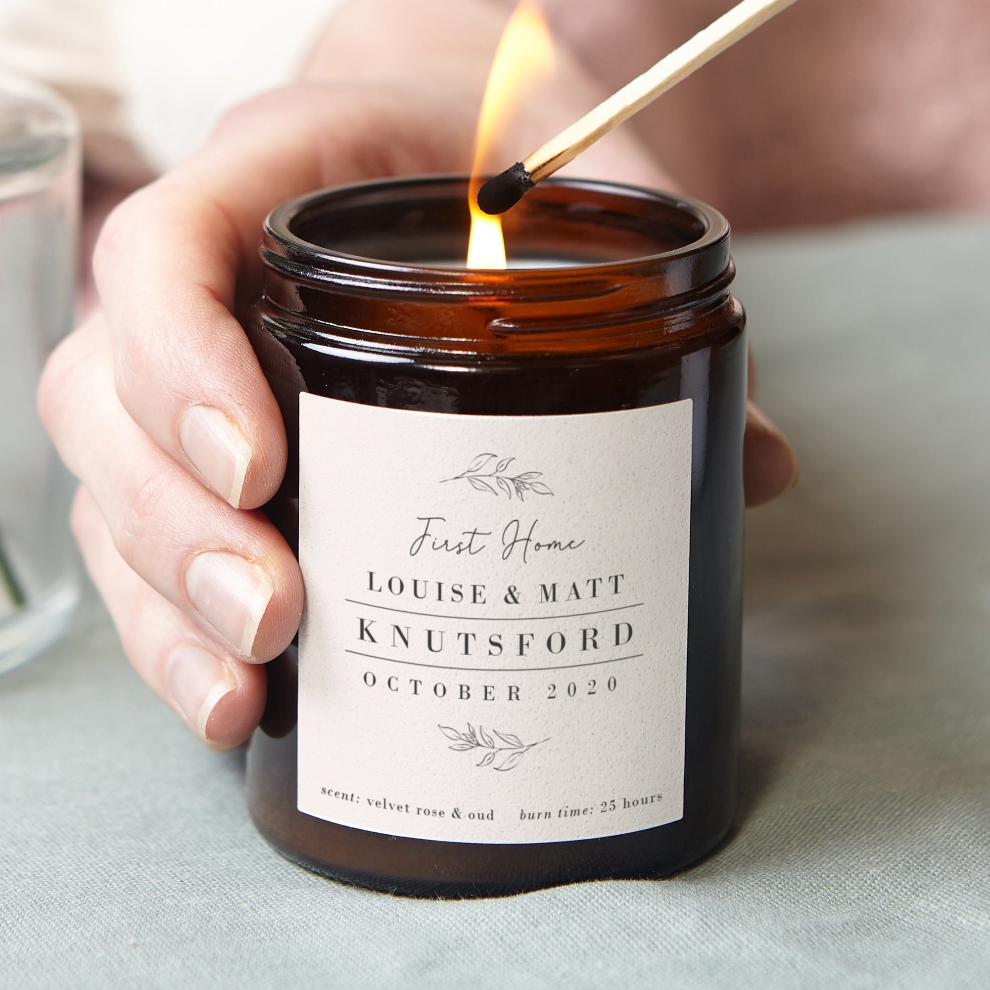 Housewarming Gift First Home Location Soy Wax Candle Luxury Gift-Ready Packaging