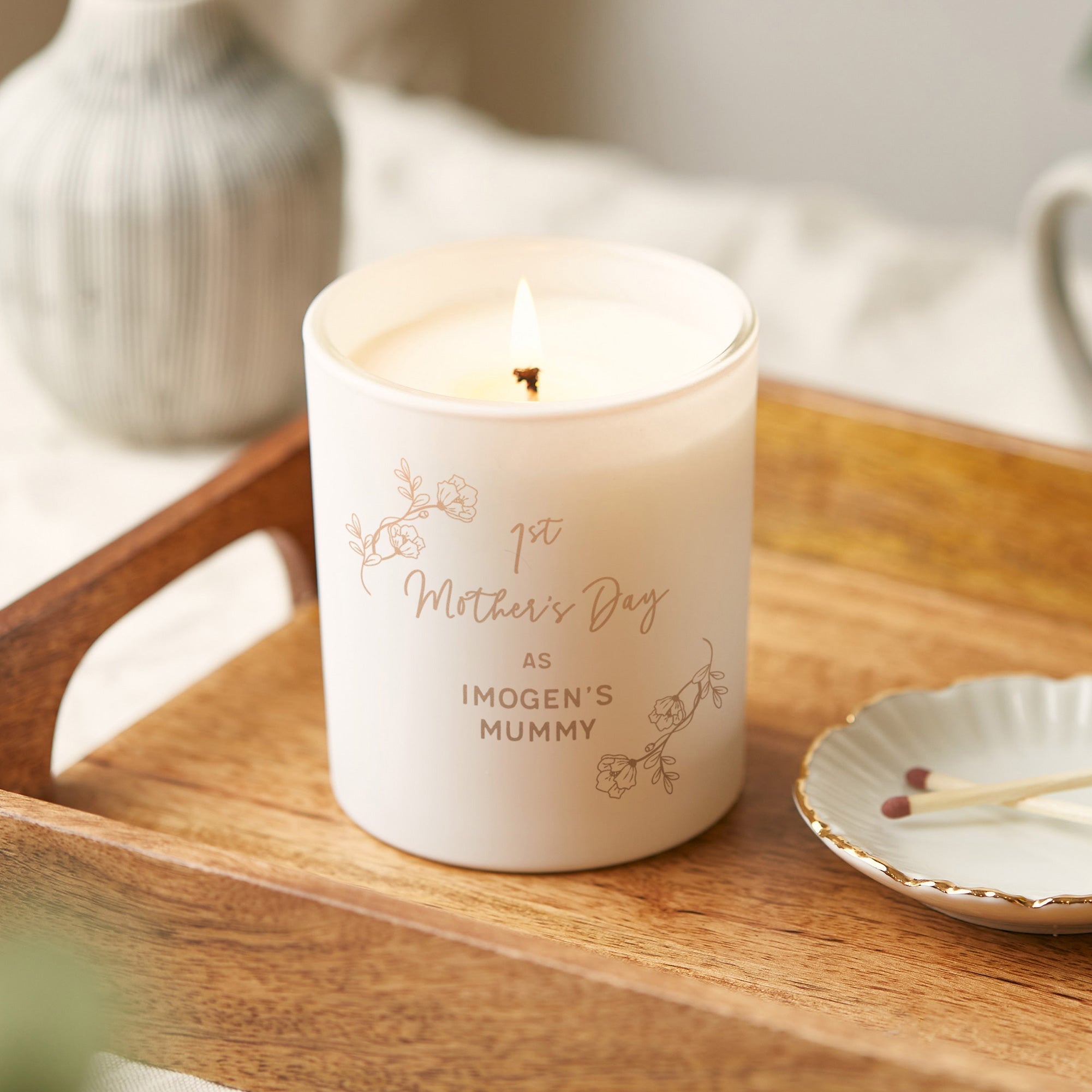 First Mother's Day Gift Personalised Candle for New Mum in Luxury Gift Packaging