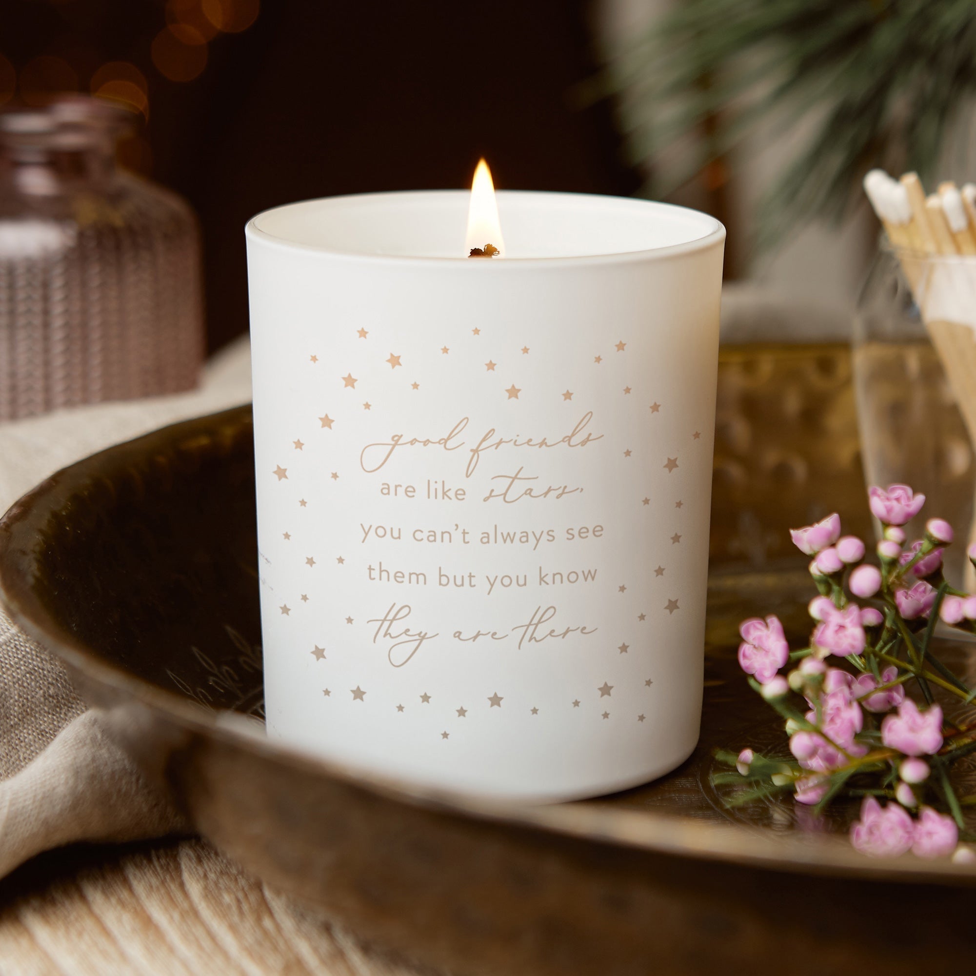 Thank You Gift Friends Are Like Stars Glow Through Candle in Luxury Gift Box for Christmas
