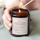 Graduation Gift Personalised Scented Candle with Custom Message in Luxury Gift Box