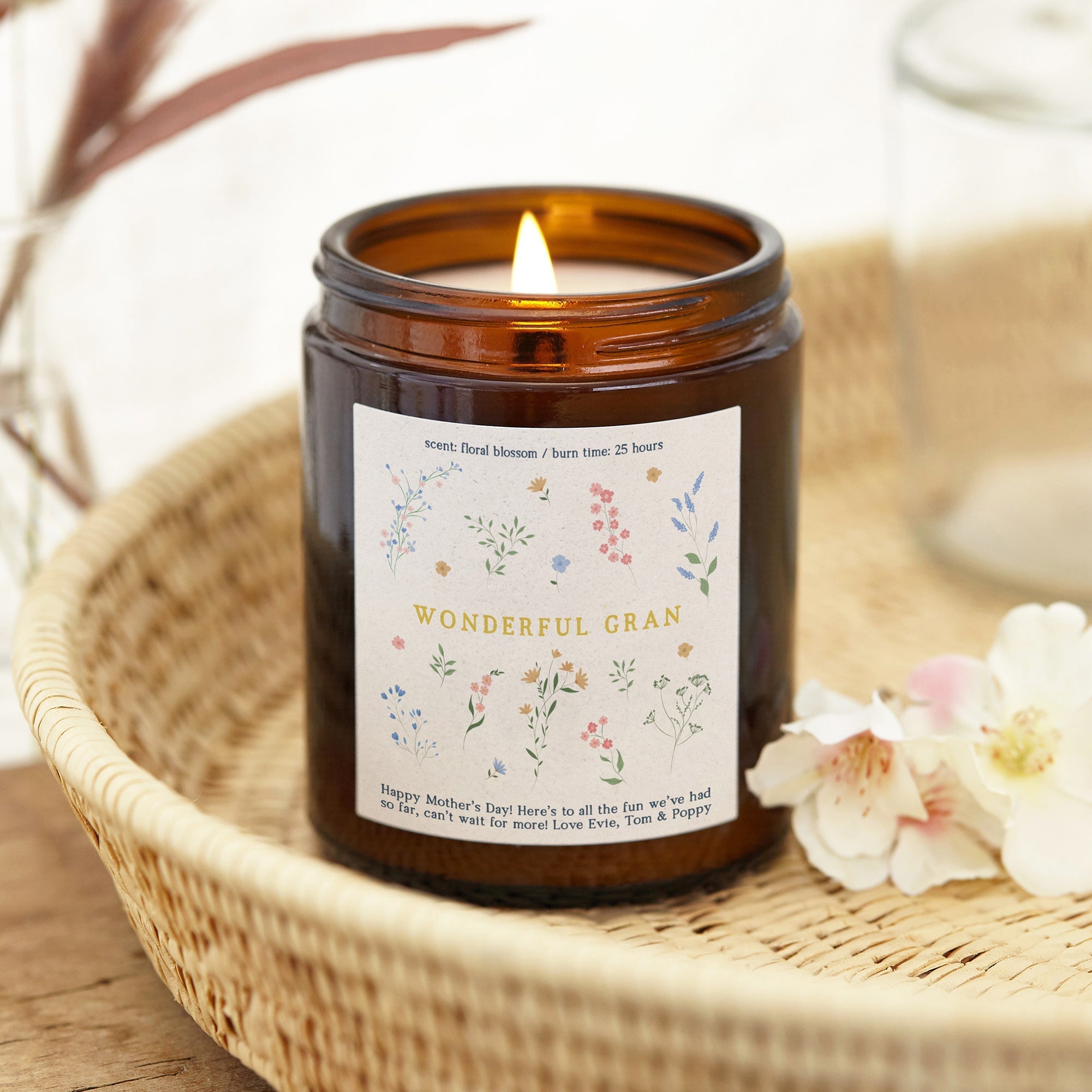 Mother's Day Gift Gran Jar Candle - Personalised Soy Wax Scented Luxury Gift Box