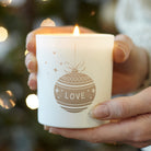 Christmas Gift Love Bauble Engraved Candle – Personalised, Luxury Gift-Ready Packaging