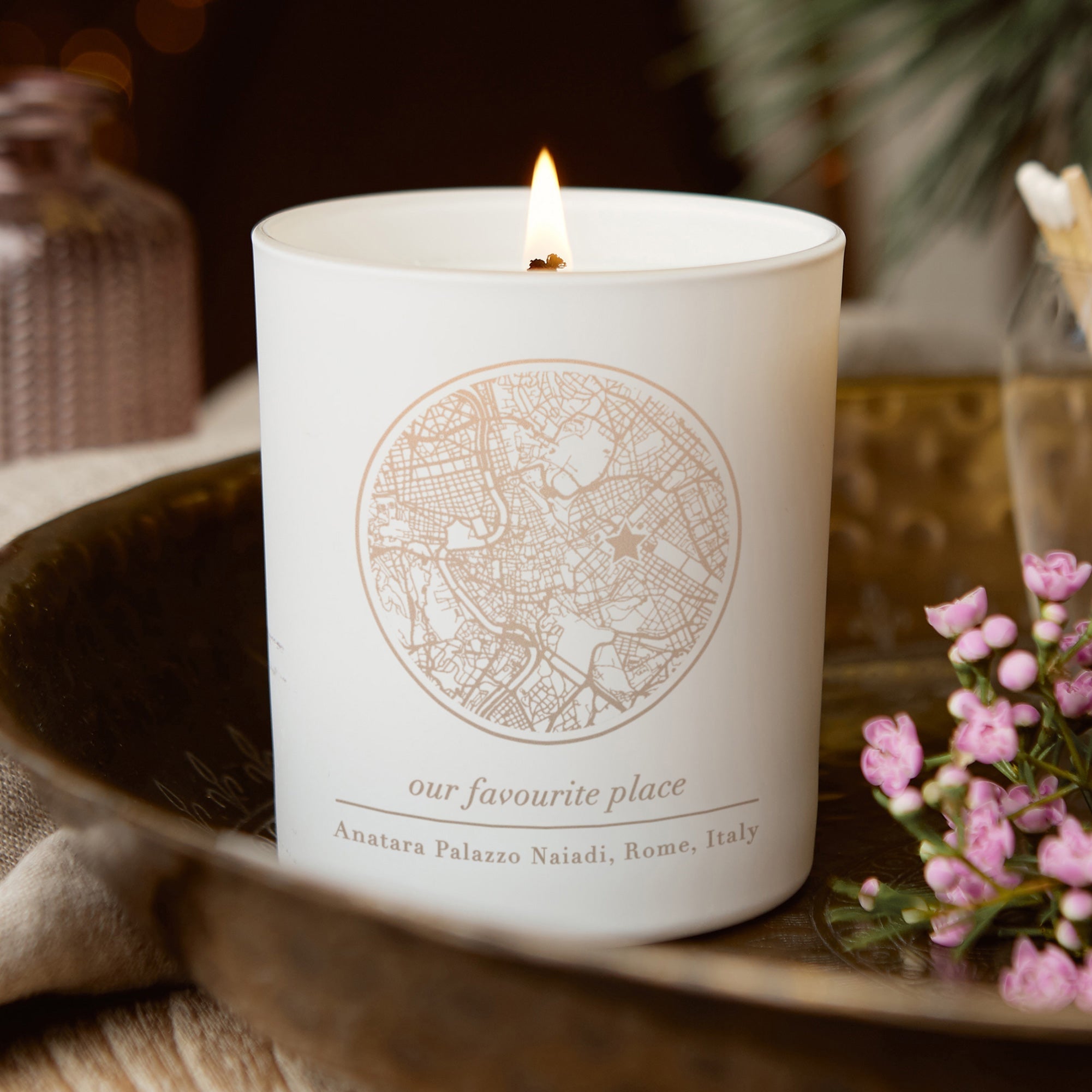 Personalised Birthday Gift Map Candle for Wife – Custom Scented Candle in Luxury Box