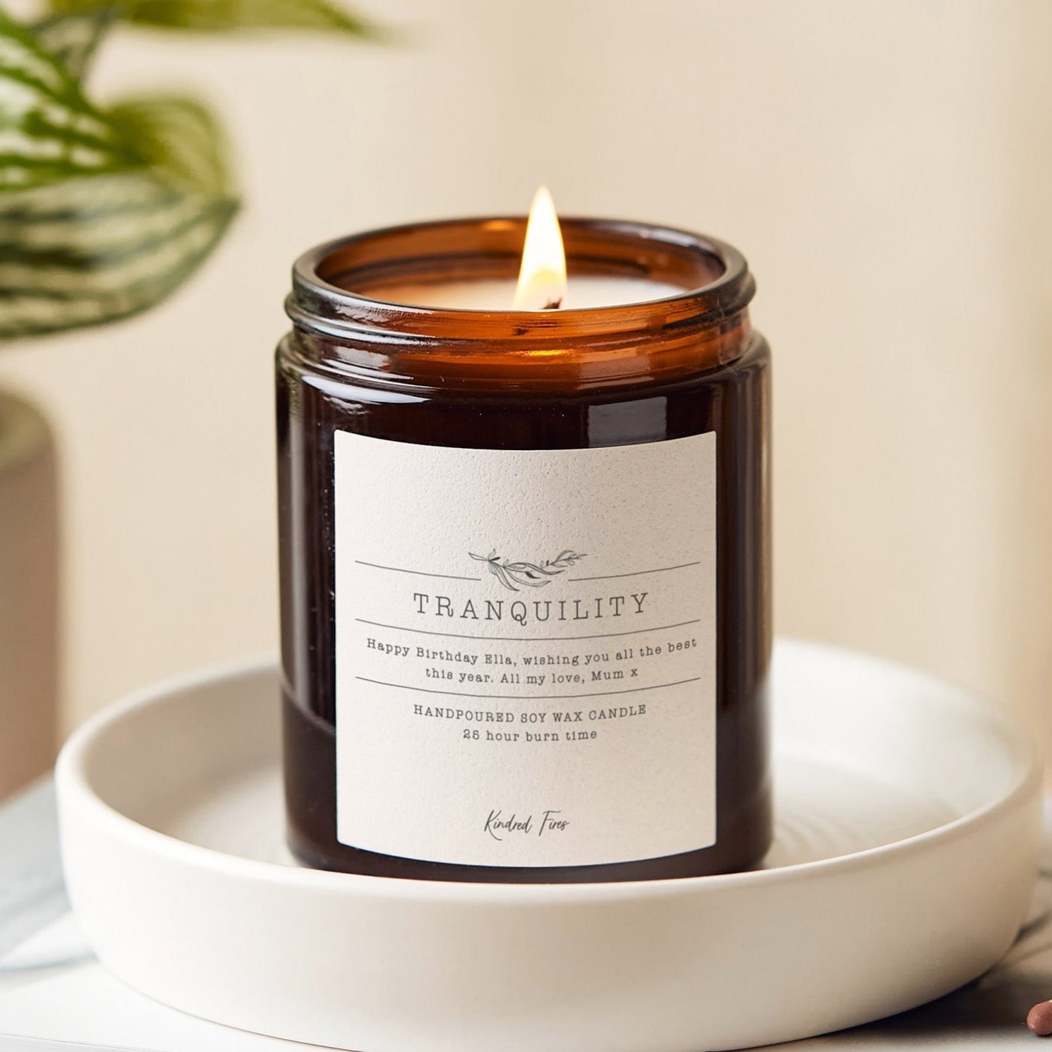 Birthday Wedding Thank You Gift Personalised Scented Soy Wax Candle in Luxury Box