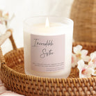 Sister Birthday Gift - Personalised Scented Candle with Muted Script in Luxury Box