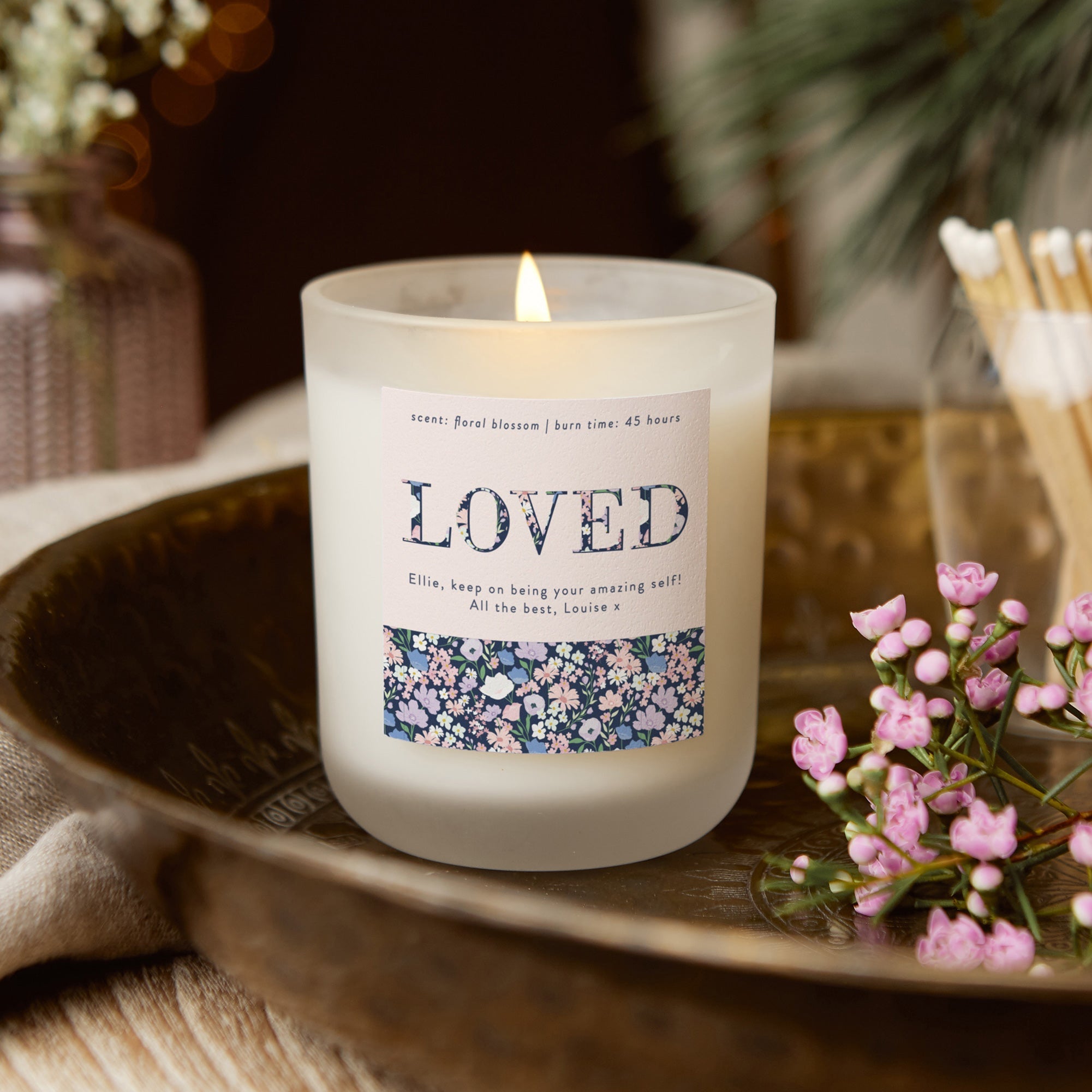 Birthday Wedding Engagement Thank You Gift Any Word Personalised Soy Wax Candle Gift