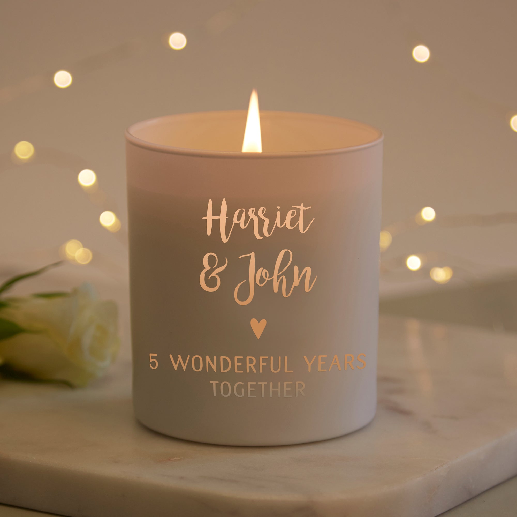 Wife Anniversary Gift Personalised Soy Wax Candle in Luxury Box – Romantic Birthday Gift