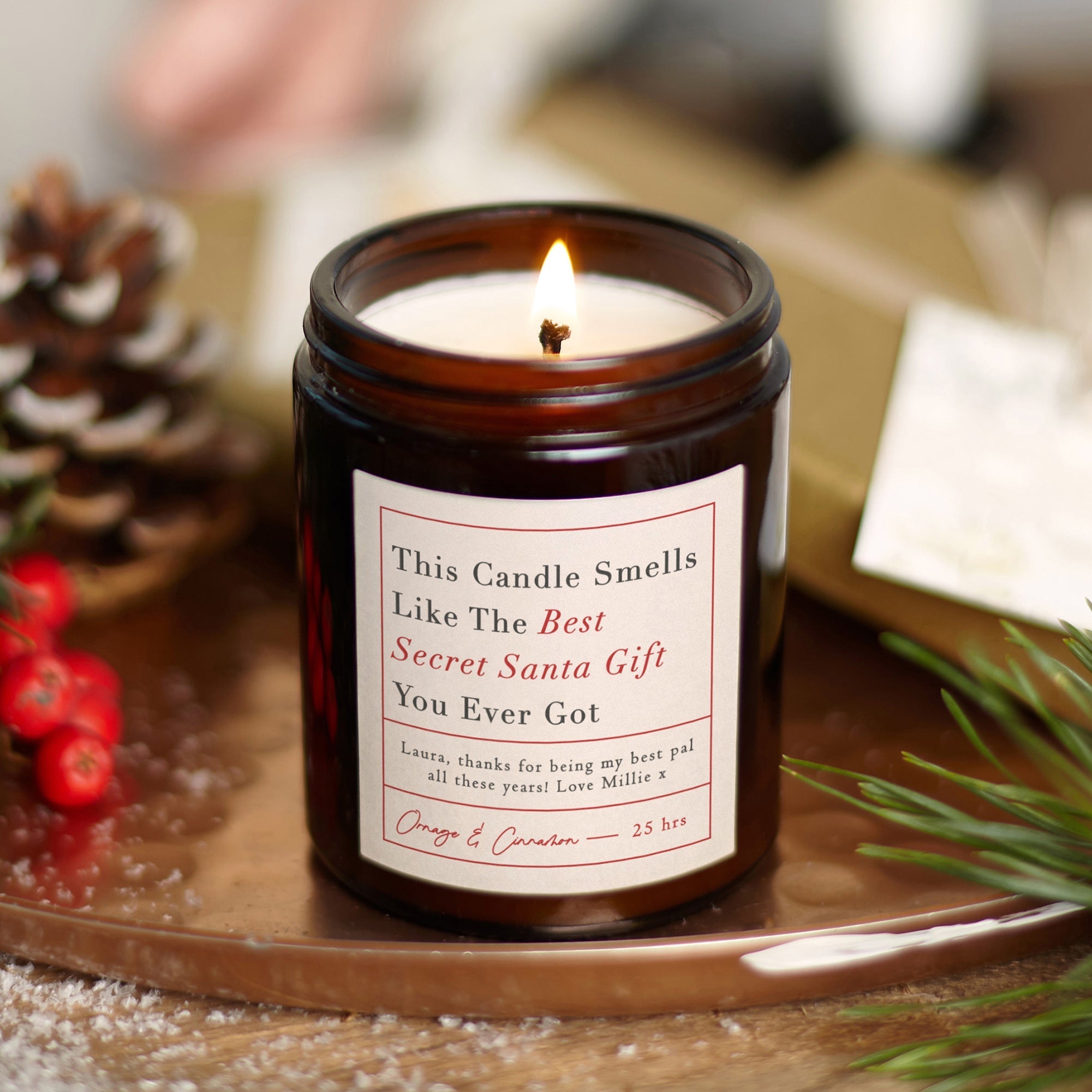 Secret Santa Gift Candle for Her – Luxury Scented Apothecary Jar, Gift-Ready Holiday Present