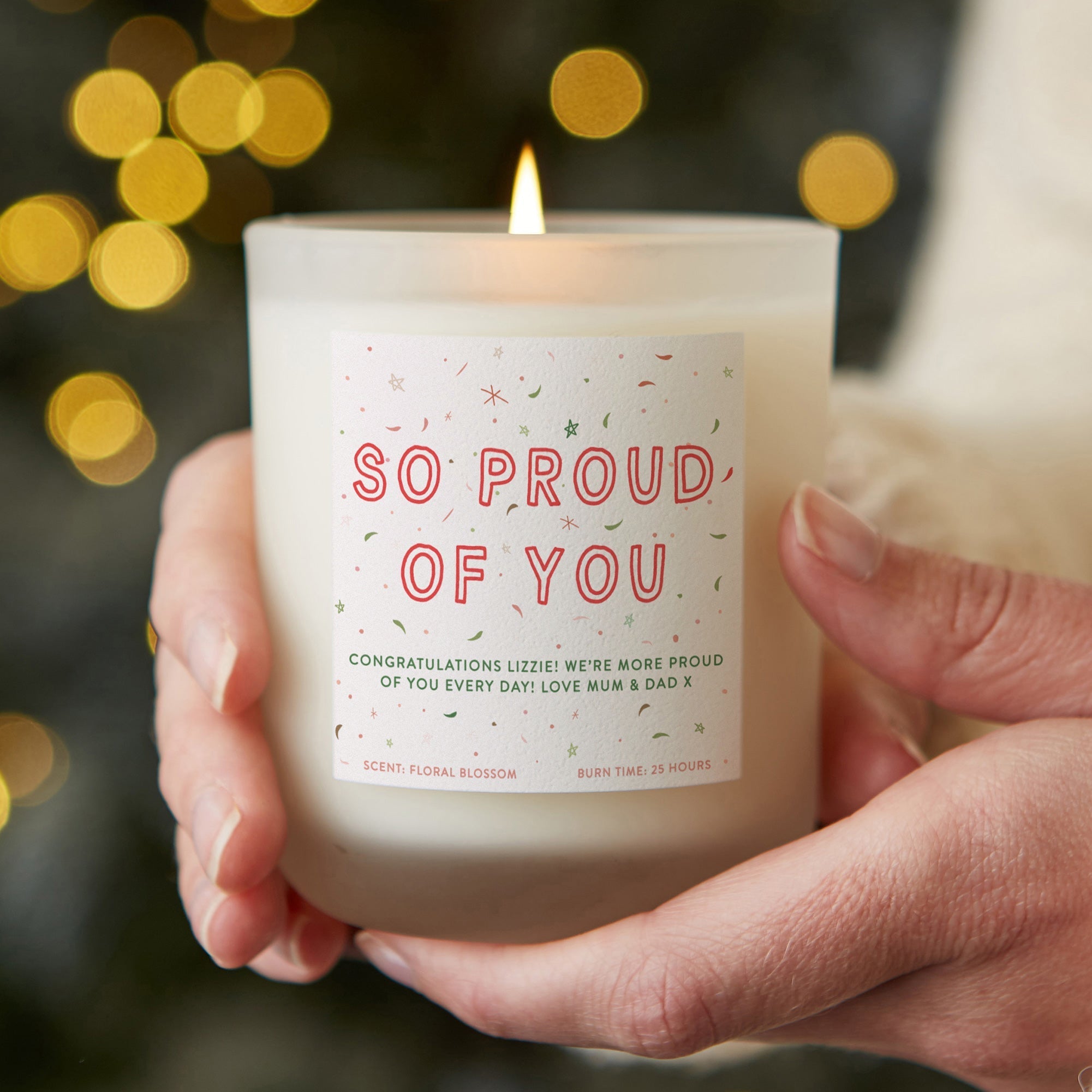 Graduation Gift So Proud Of You Confetti Candle - Soy Wax, Luxury Gift-Ready Packaging