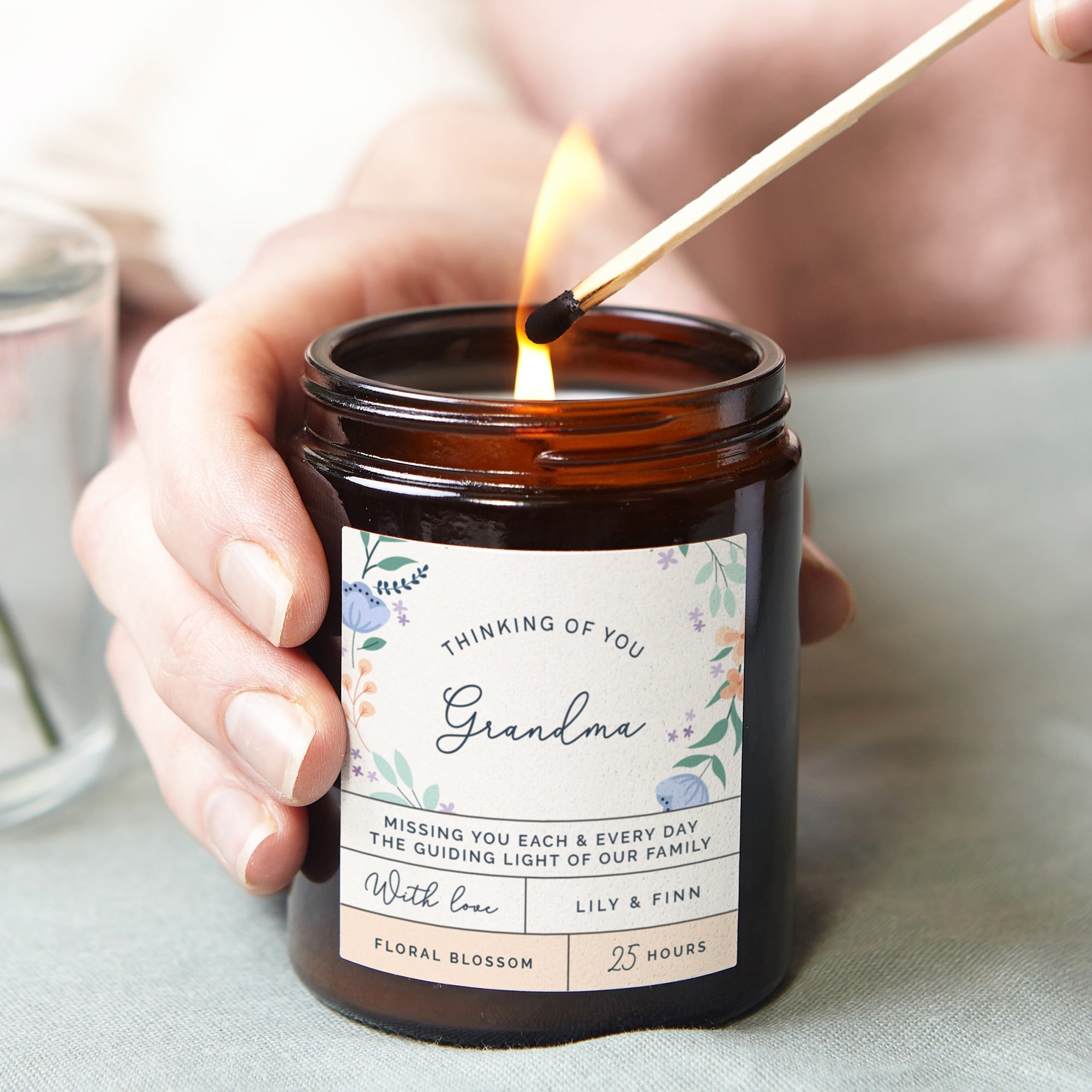 Thank You Gift Personalised Thinking of You Candle – Soy Wax, Luxury Gift-Ready Box