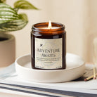 Travel Gift Personalised Adventure Awaits Candle – Scented Keepsake in Luxury Gift Box