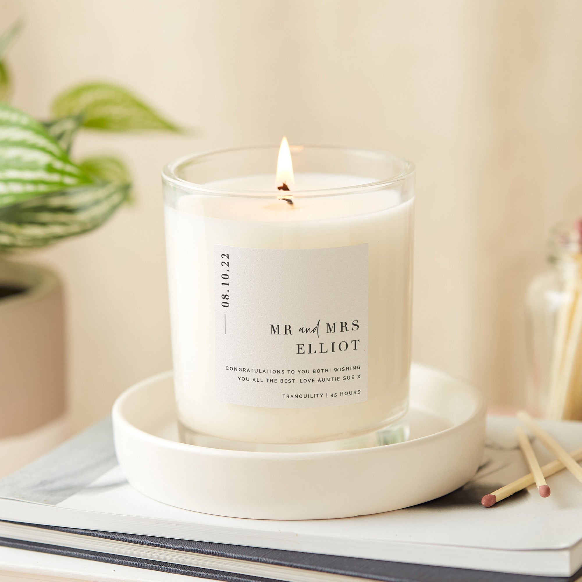 Wedding Gift Luxury Candle for Couple – Personalised Soy Wax, Minimalist, Gift-Ready Box