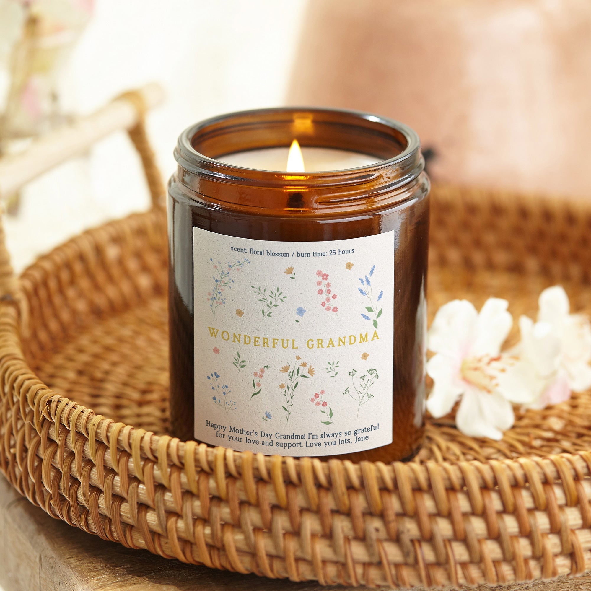 Mother's Day Gift Wonderful Grandma Jar Candle - Personalised Soy Wax in Luxury Box