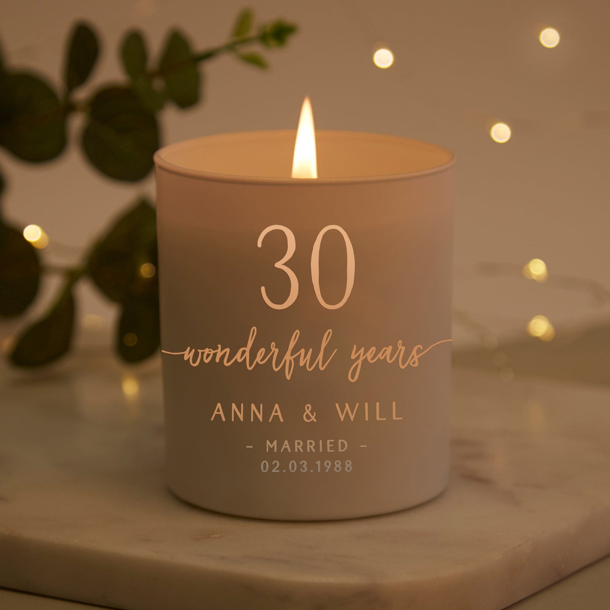 Anniversary Gift for Couple Personalised Candle - Kindred Fires