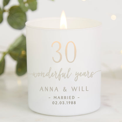 Anniversary Gift for Couple Personalised Candle - Kindred Fires