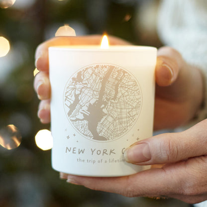 Any Map Personalised Candle Gift - Kindred Fires