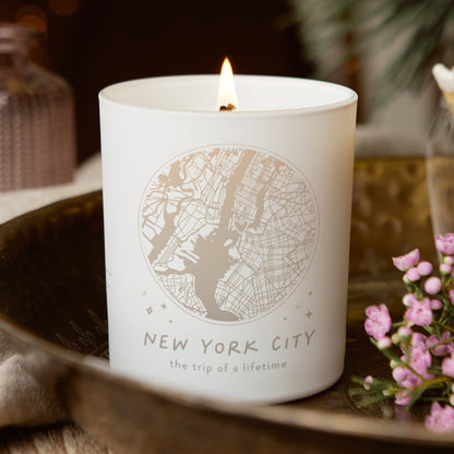Any Map Personalised Candle Gift - Kindred Fires