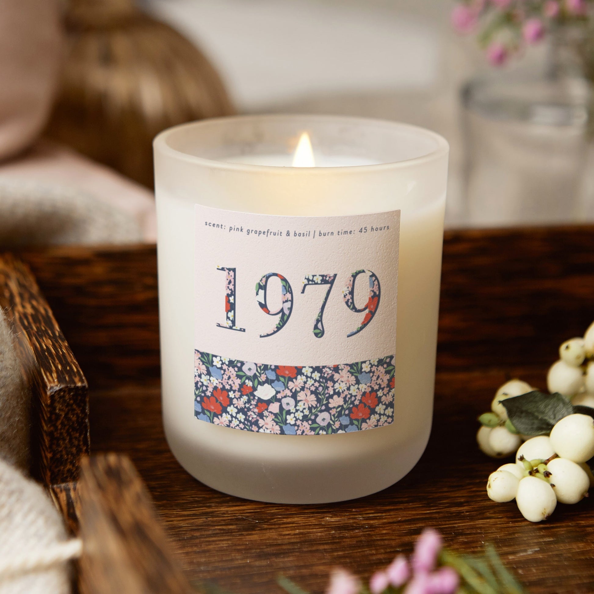Any Year Floral Birthday Gift Candle - Kindred Fires