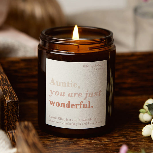Auntie Christmas Gift You Are Wonderful Candle - Kindred Fires