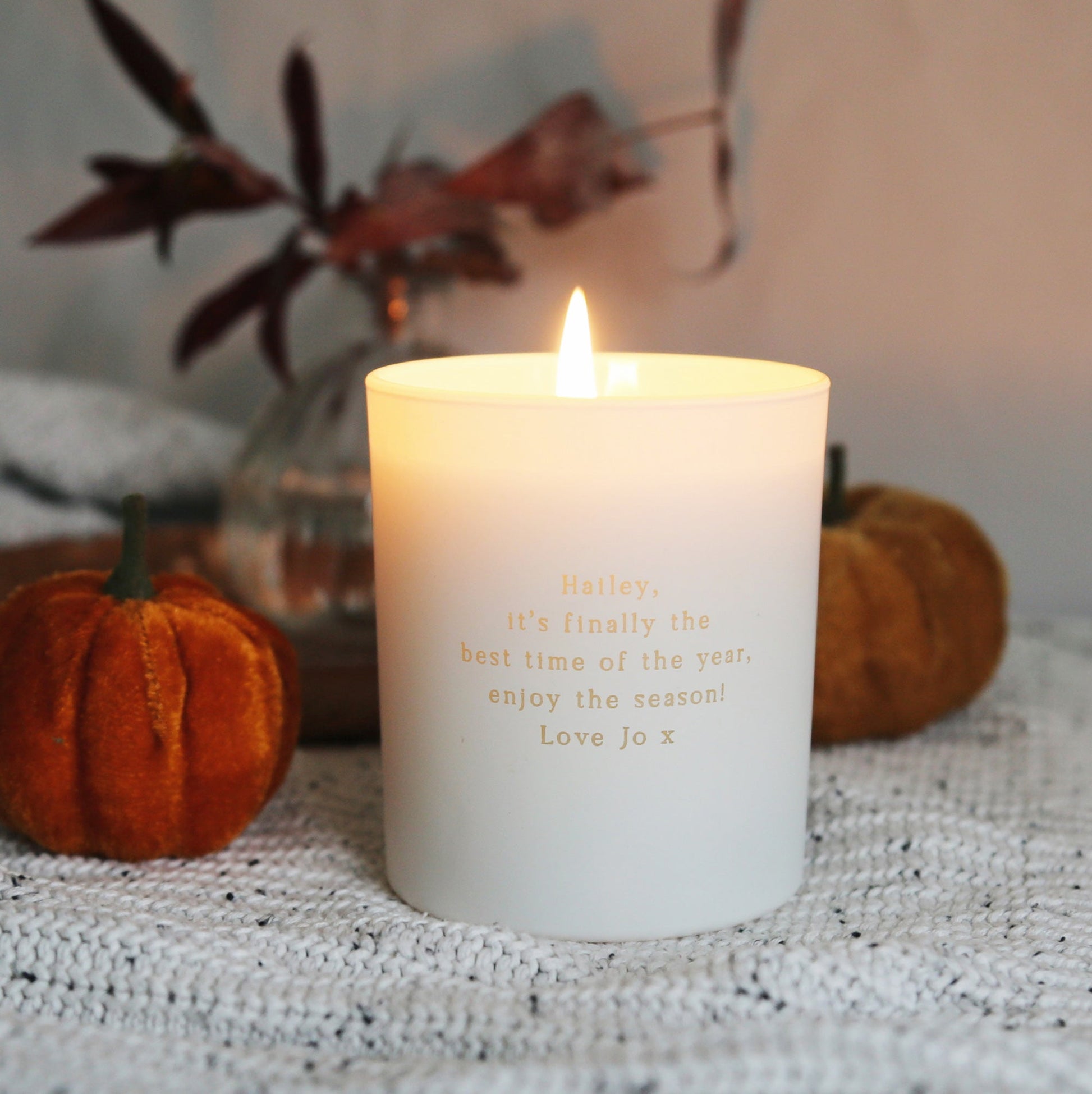 Autumn Candle Sweater Weather Glow Through - Kindred Fires