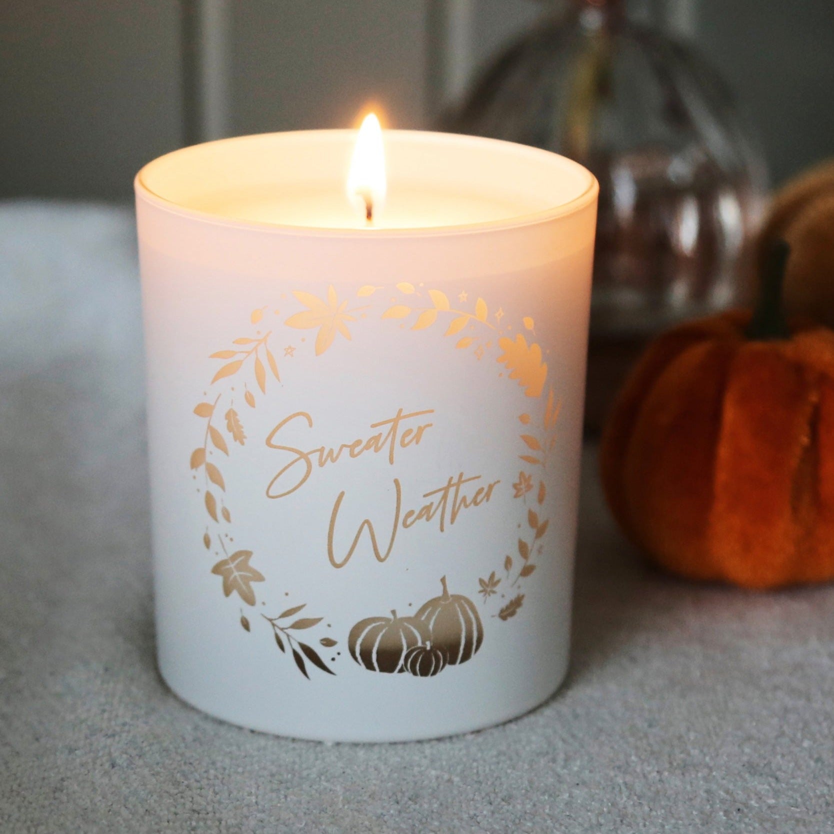 Autumn Candle Sweater Weather Glow Through - Kindred Fires