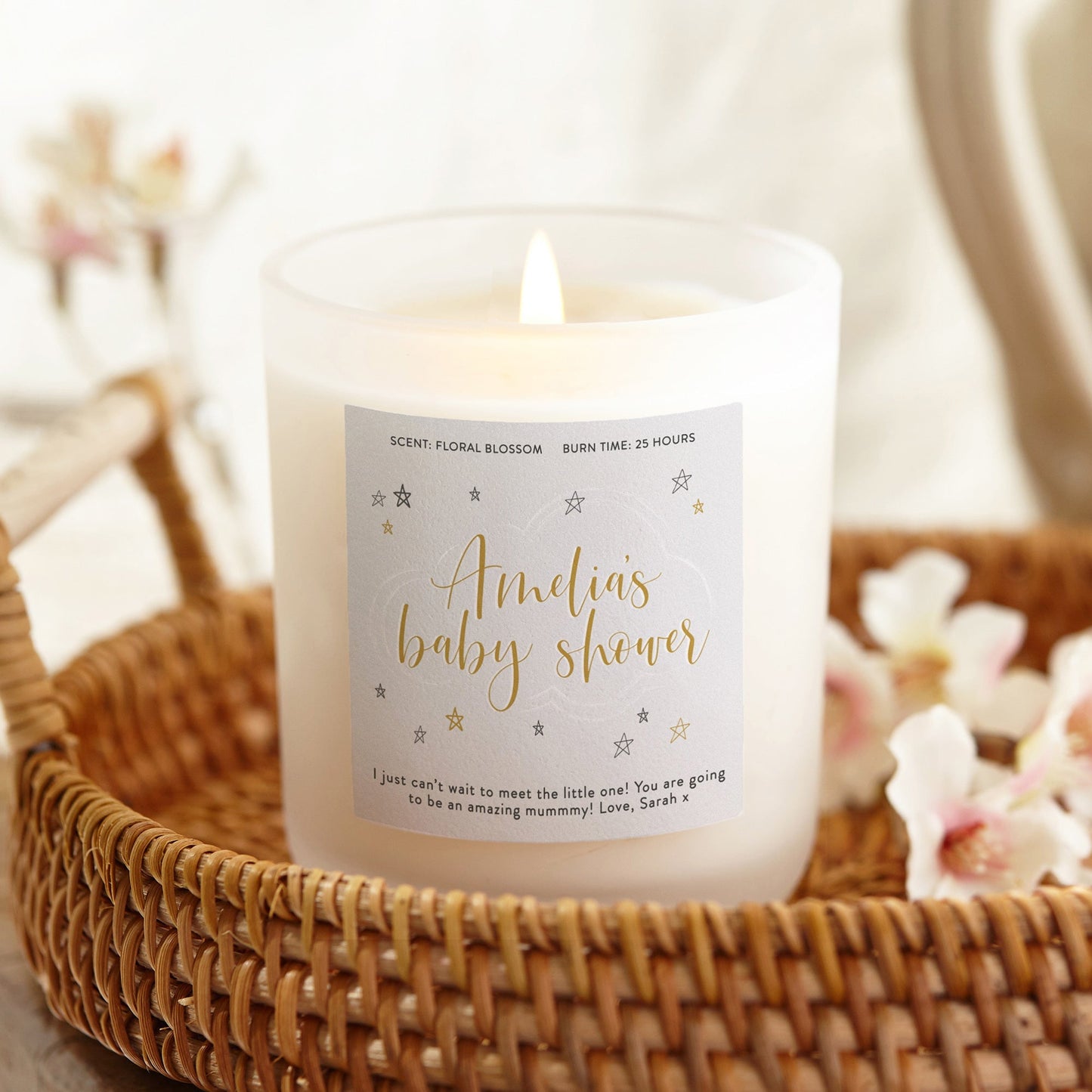 Baby Shower Gift Personalised Scented Candle - Kindred Fires