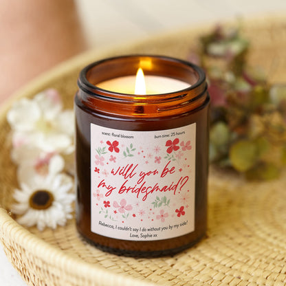 Be My Bridesmaid Bright Floral Candle - Kindred Fires