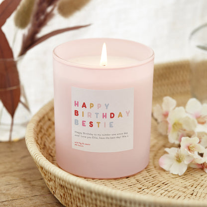 Best Friend Birthday Gift Pink Birthday Candle - Kindred Fires