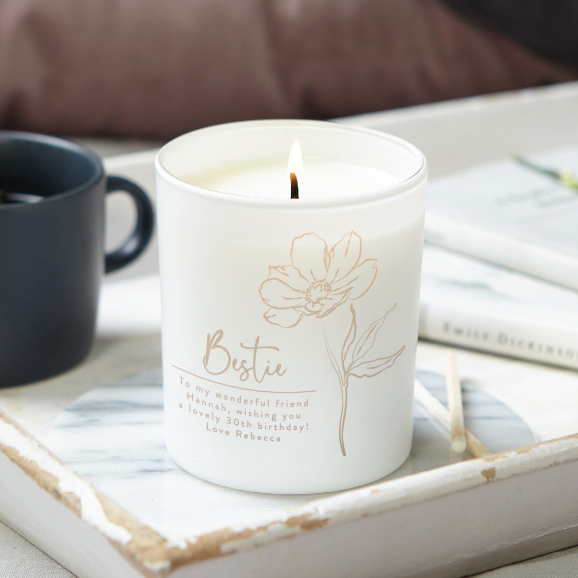 Bestie Birthday Gift Floral Candle - Kindred Fires