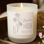 Birth Flower Gift Personalised Birthday Candle - Kindred Fires