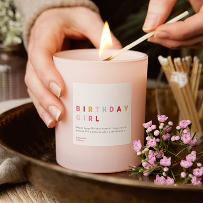 Birthday Gift Birthday Girl Pink Candle - Kindred Fires