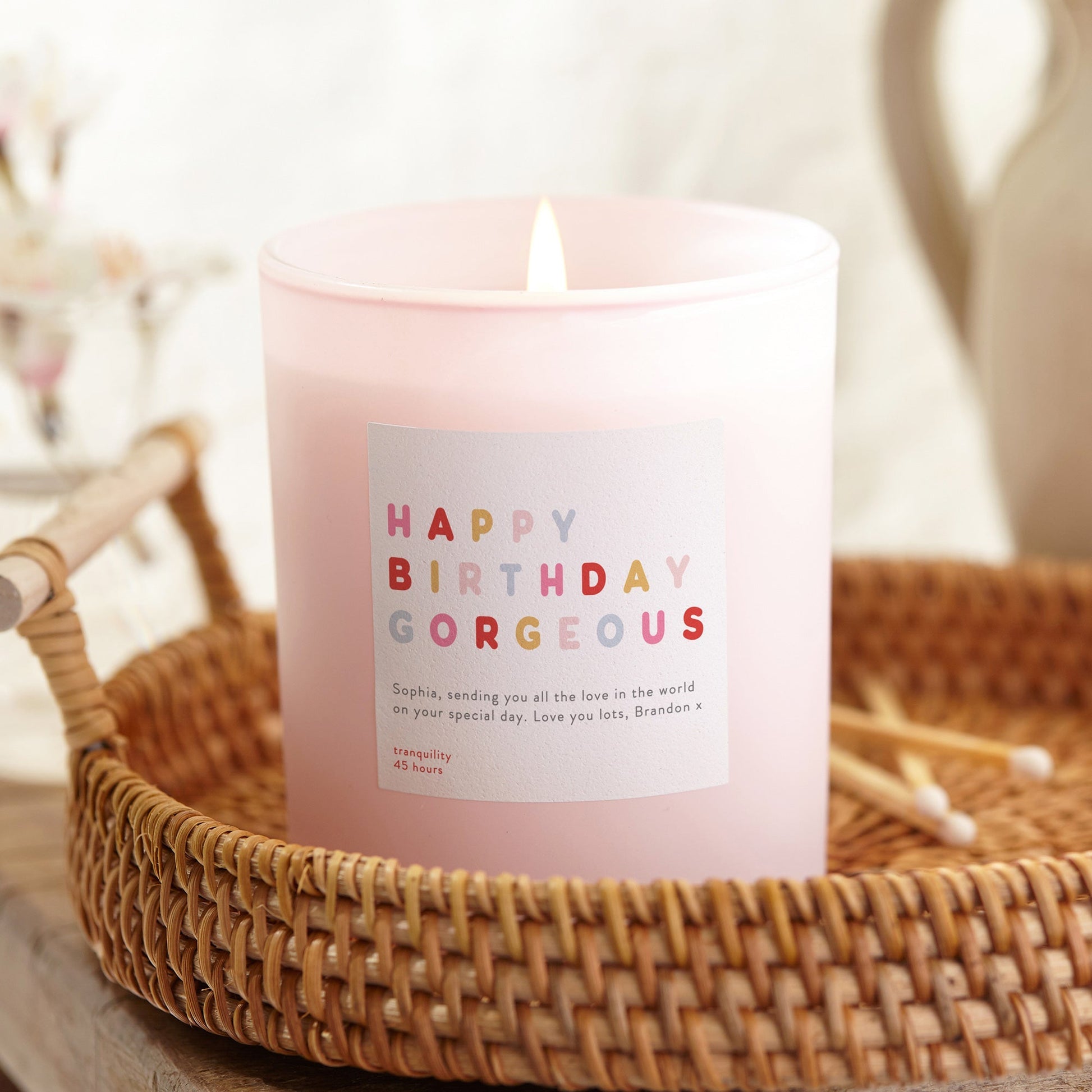 Birthday Gift for Friend Colour Pop Pink Candle - Kindred Fires