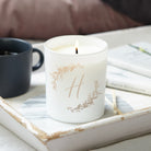 Birthday Gift for Her Initial Candle with Personalised Message - Kindred Fires