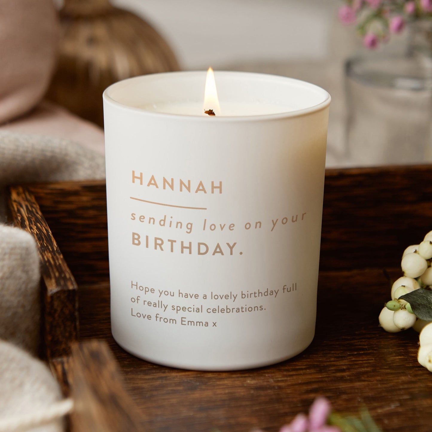 Birthday Gift for Her Minimalist Glow Through Candle - Kindred Fires