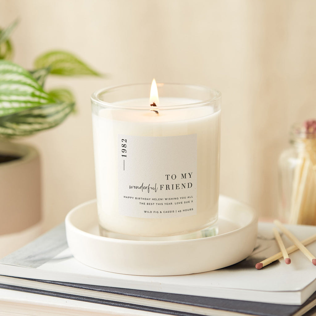 Birthday Gift for Her Minimalist Luxury Scented Candle - Kindred Fires