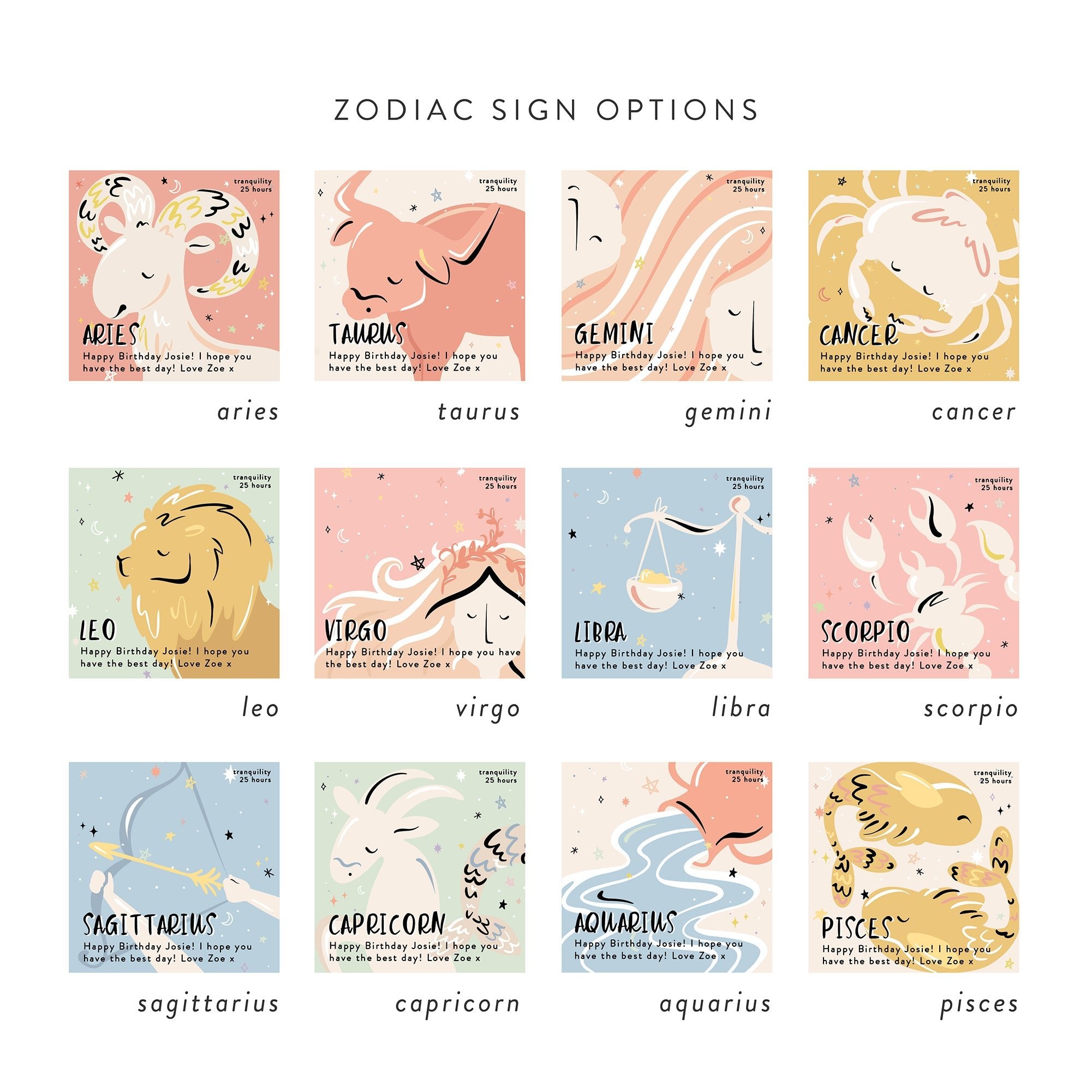 Birthday Gift Zodiac Colourful Candle - Kindred Fires