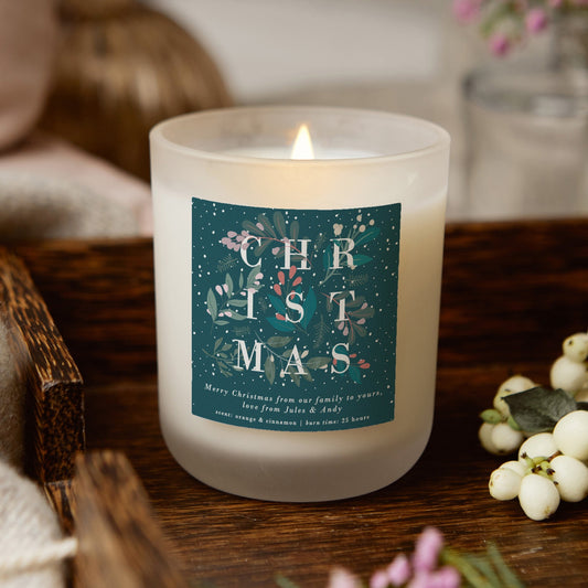 Botanical Christmas Gift For Her Personalised Candle - Kindred Fires